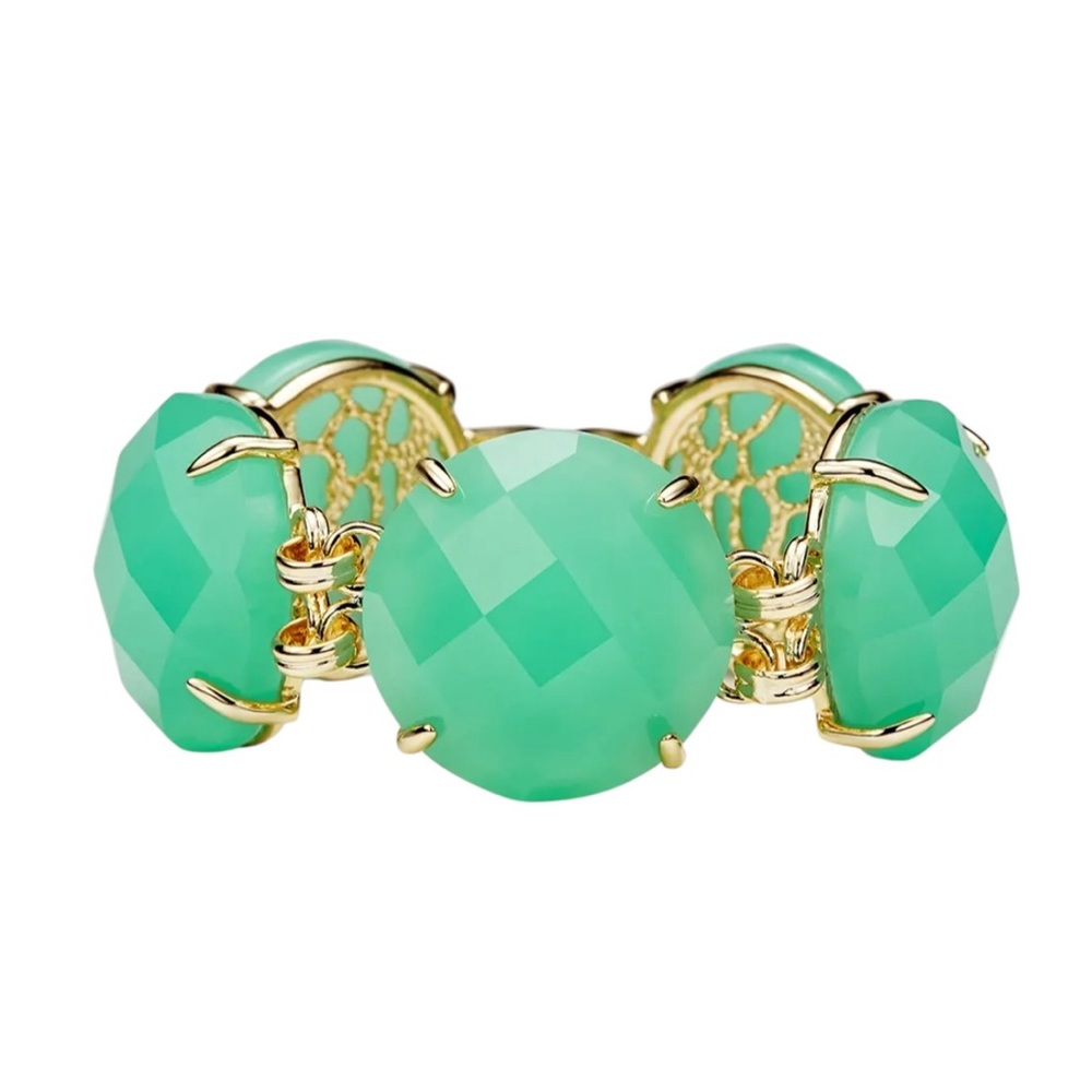 Kendra Scott‎ Cassie Bracelet Faceted Gumdrop Round Statement Chalcedony Gold